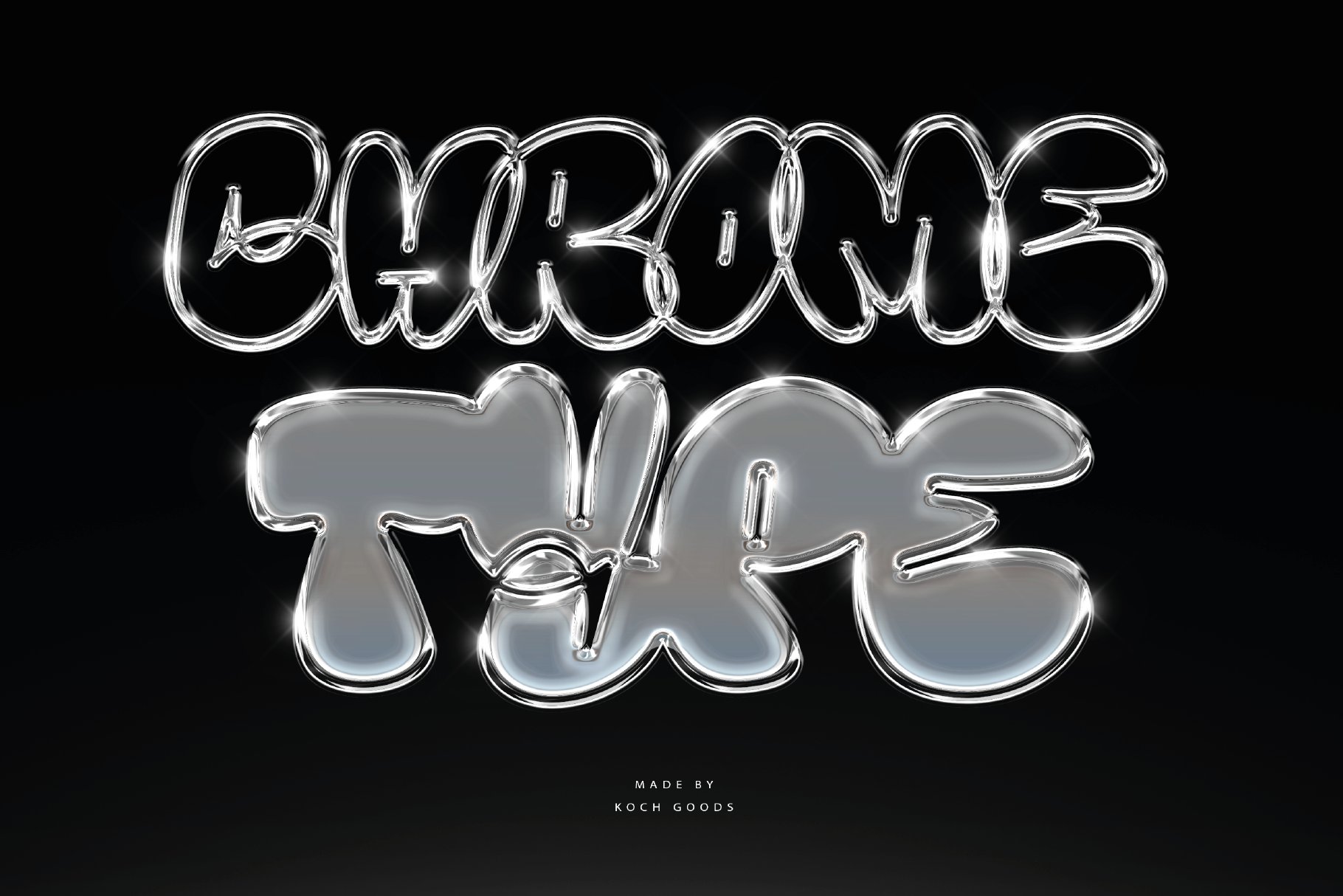 KG chrome outline text effectcover image.