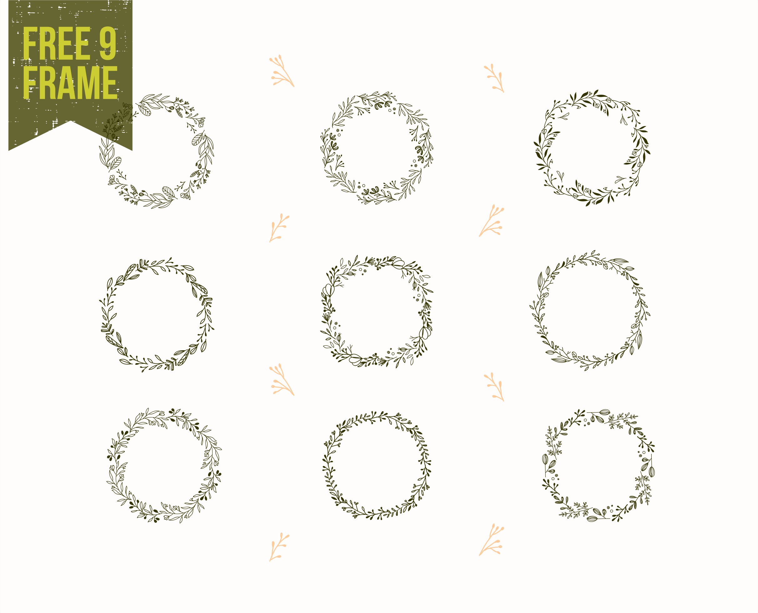 Drawing of a set of nine circular frames.