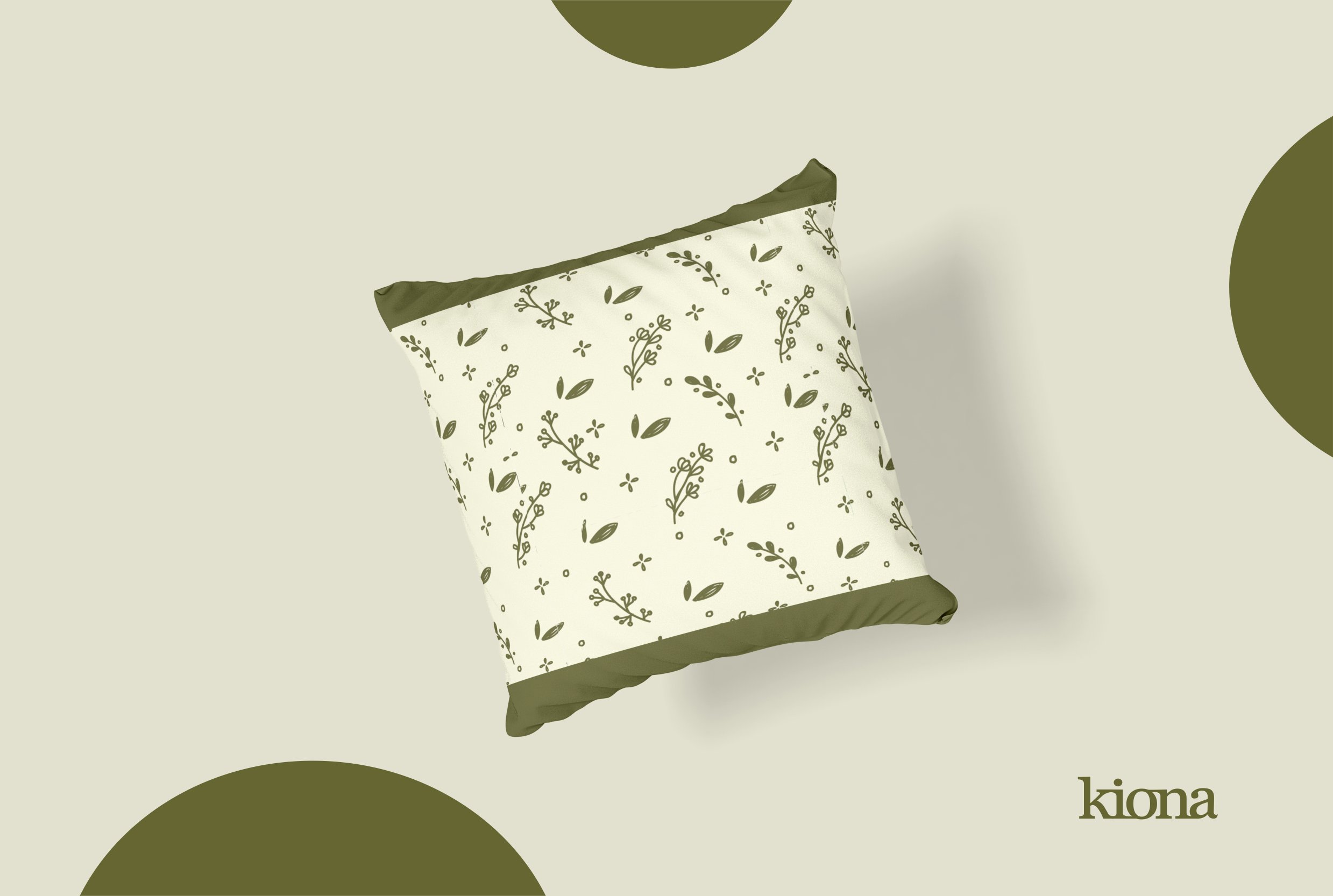 Pillow with a flower pattern on it.