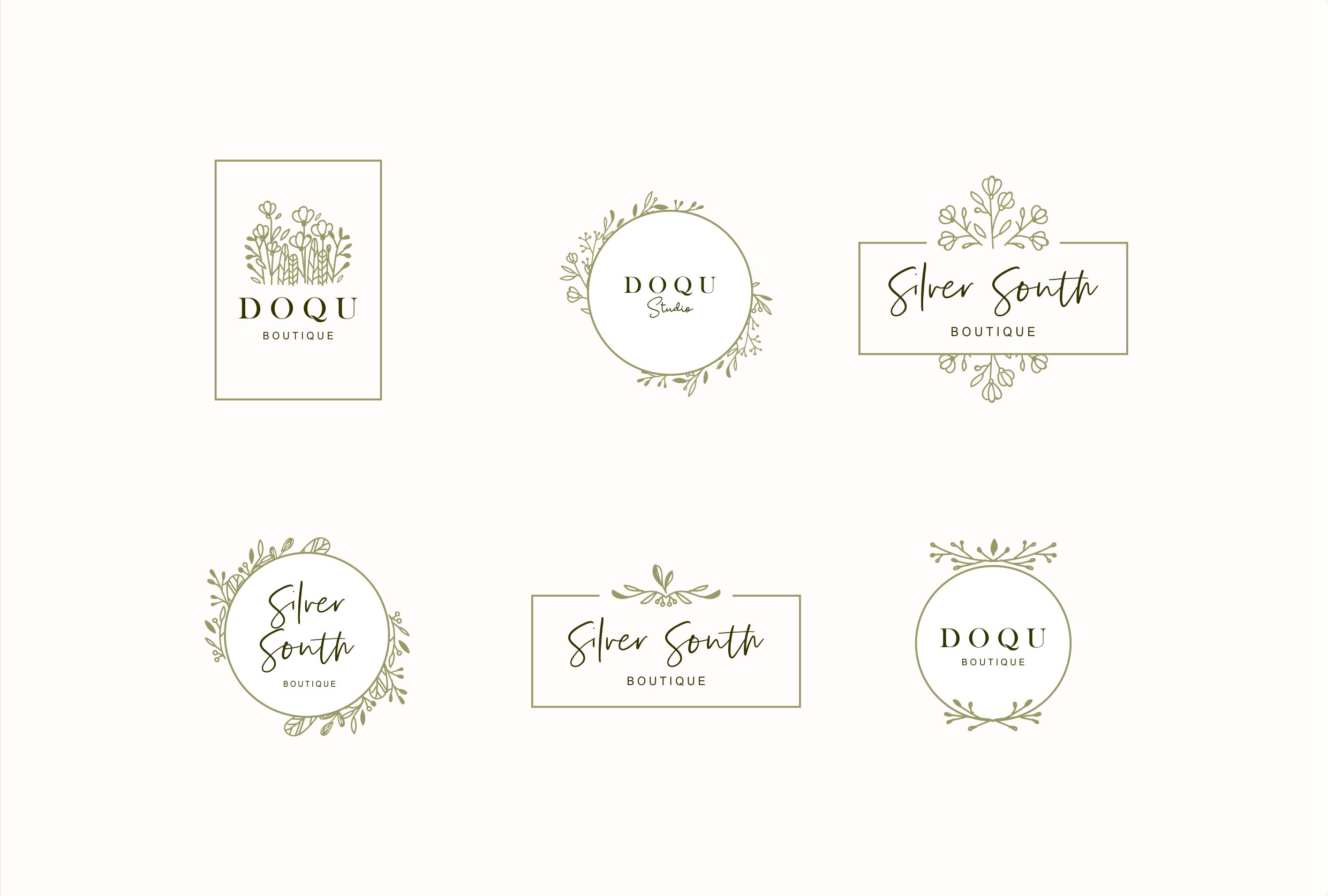 Set of four logos for a flower shop.