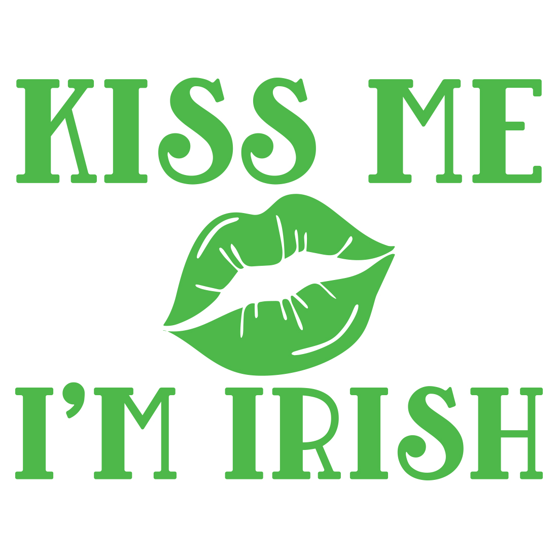 Kiss me, I'm Irish St Patrick's Day T Shirt Design preview image.