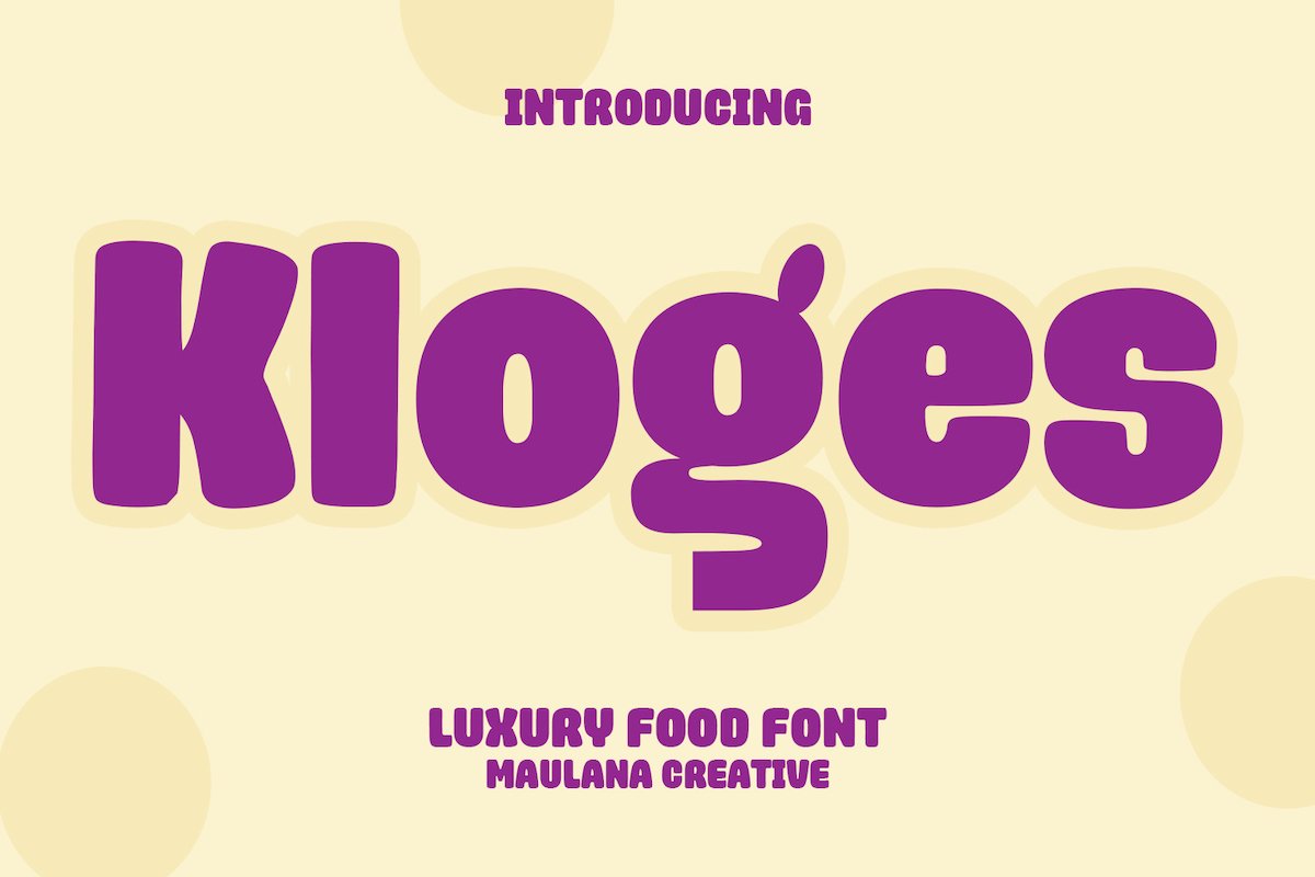 Kloges Luxury Food Font cover image.