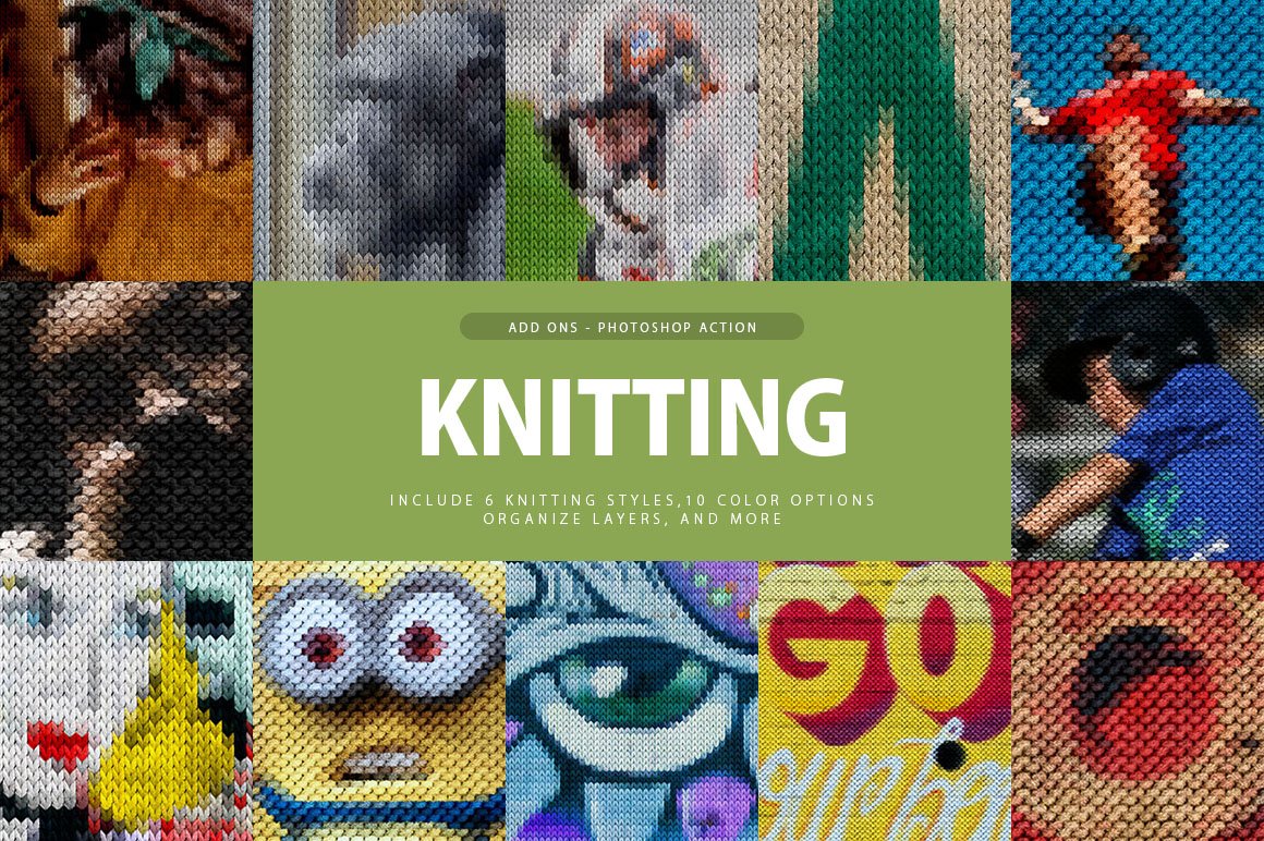 Knitting Photoshop Actioncover image.