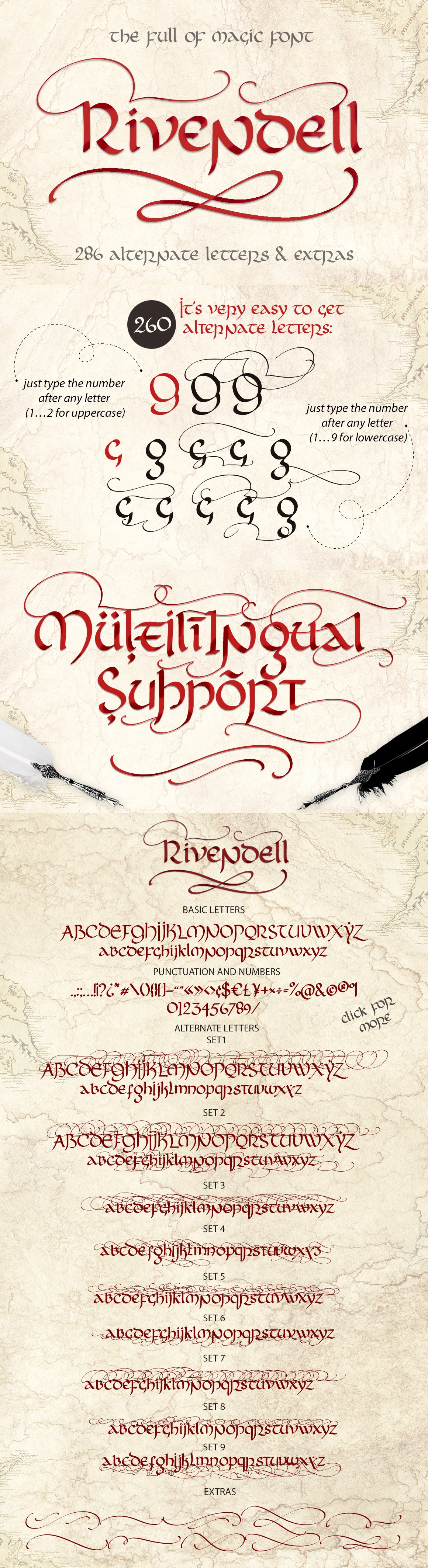 Rivendell. The full of magic font. cover image.