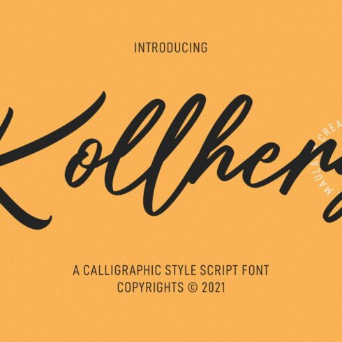 Kollhers Calligraphy Script Font cover image.