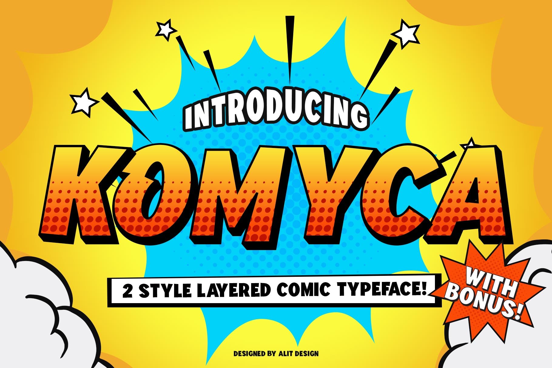 Komyca Layered Comic Typeface cover image.