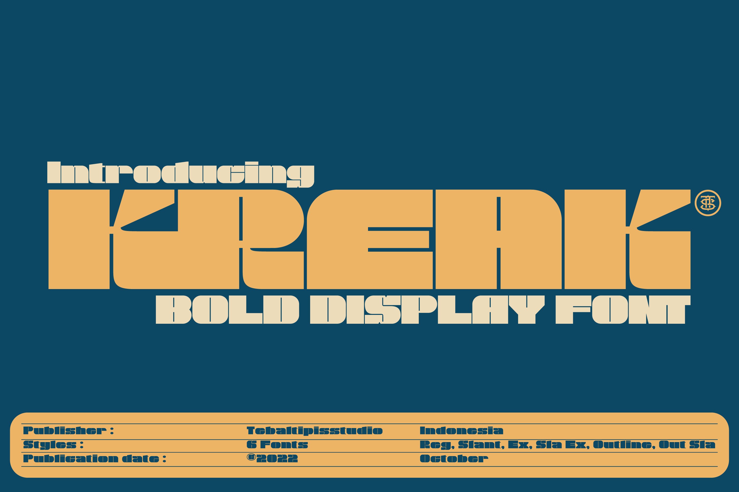 KREAK - BOLD DISPLAY FONT cover image.