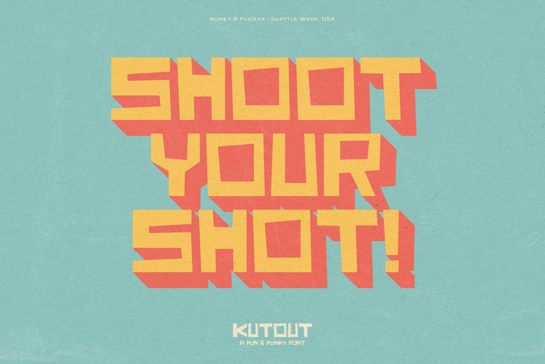 KutOut - A Fun Display Font preview image.