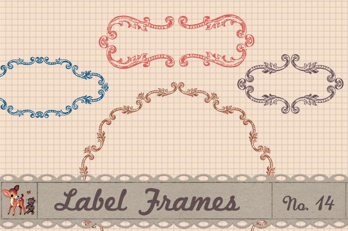 Retro Label Frames Shapes Set No 14cover image.