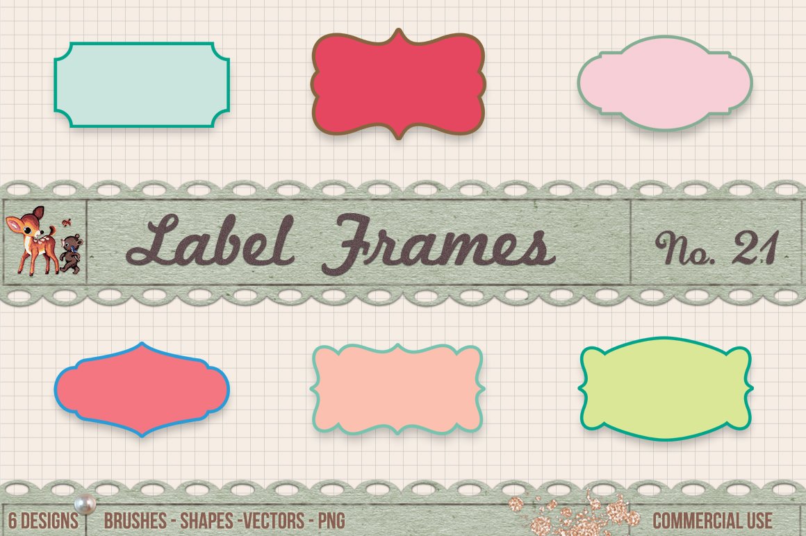 Retro Label Frames Shapes Set No 21cover image.