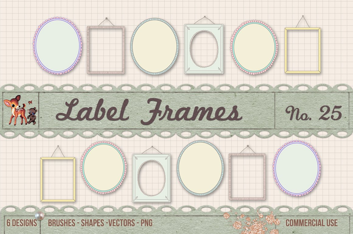 Retro Label Frames Shapes Set No 25cover image.