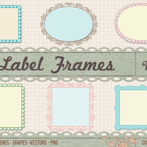 Retro Label Frames Shapes Set No 26cover image.
