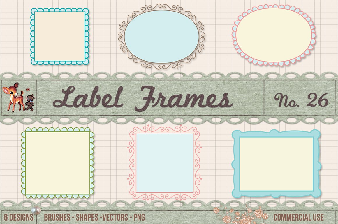 Retro Label Frames Shapes Set No 26cover image.