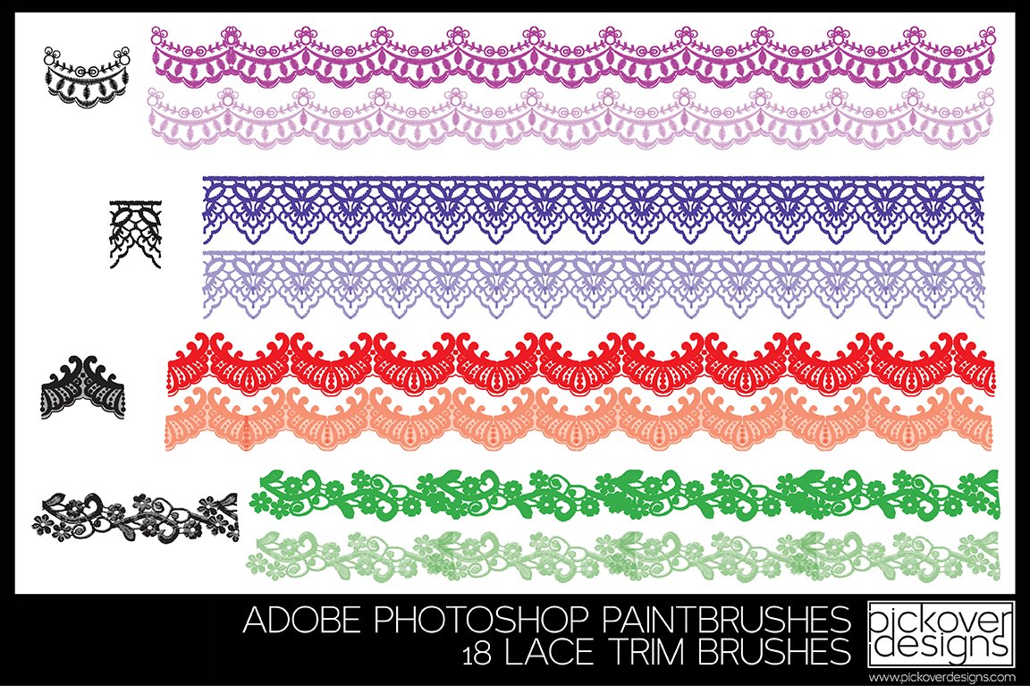 18 Lace Trim Brushes - PHOTOSHOPpreview image.