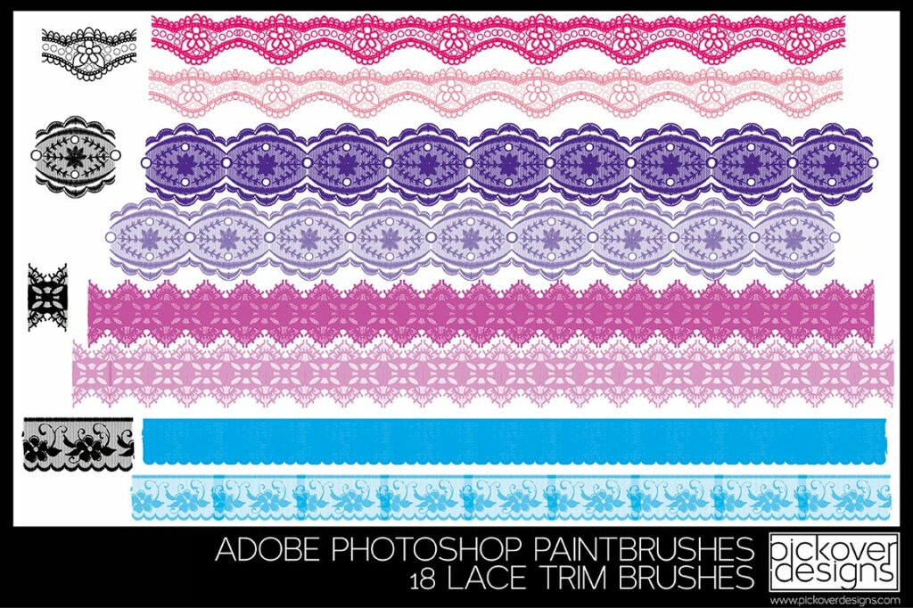 18 Lace Trim Brushes MasterBundles
