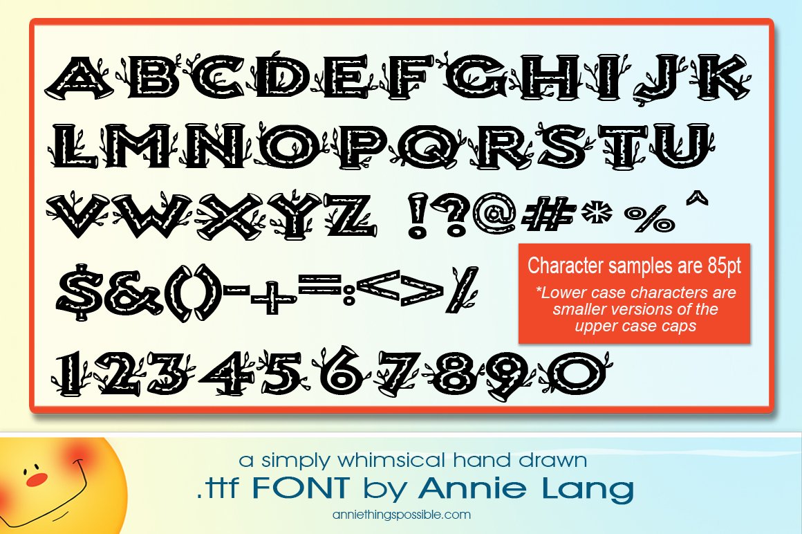 Annie's Birch Caps Font preview image.