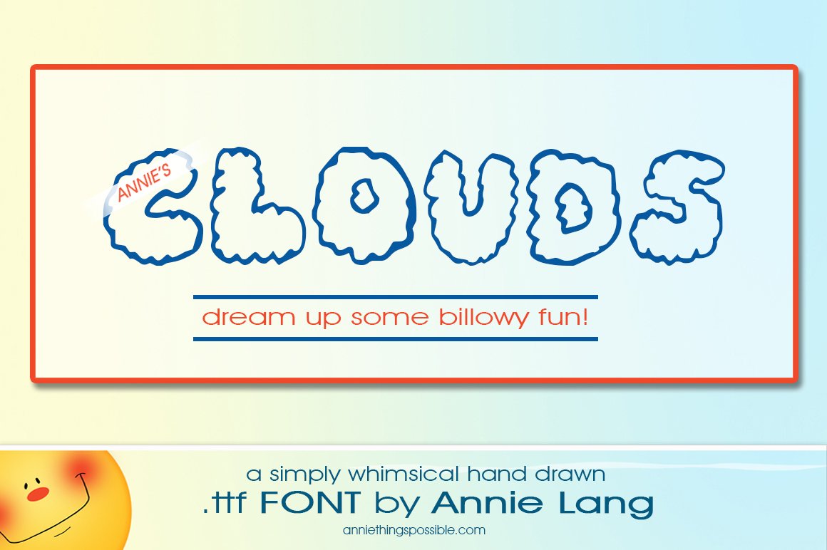 Annie's Clouds Font cover image.