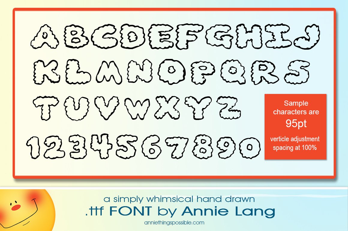 Annie's Clouds Font preview image.
