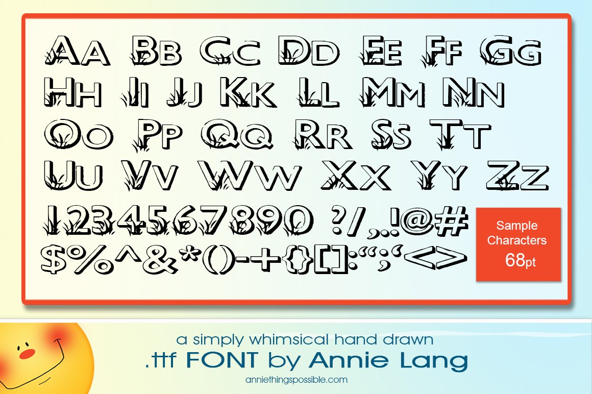 Annie's Grass Font preview image.