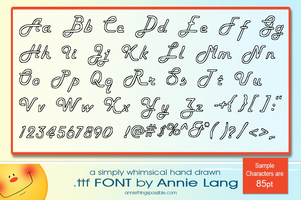 Annie's Loops Font preview image.