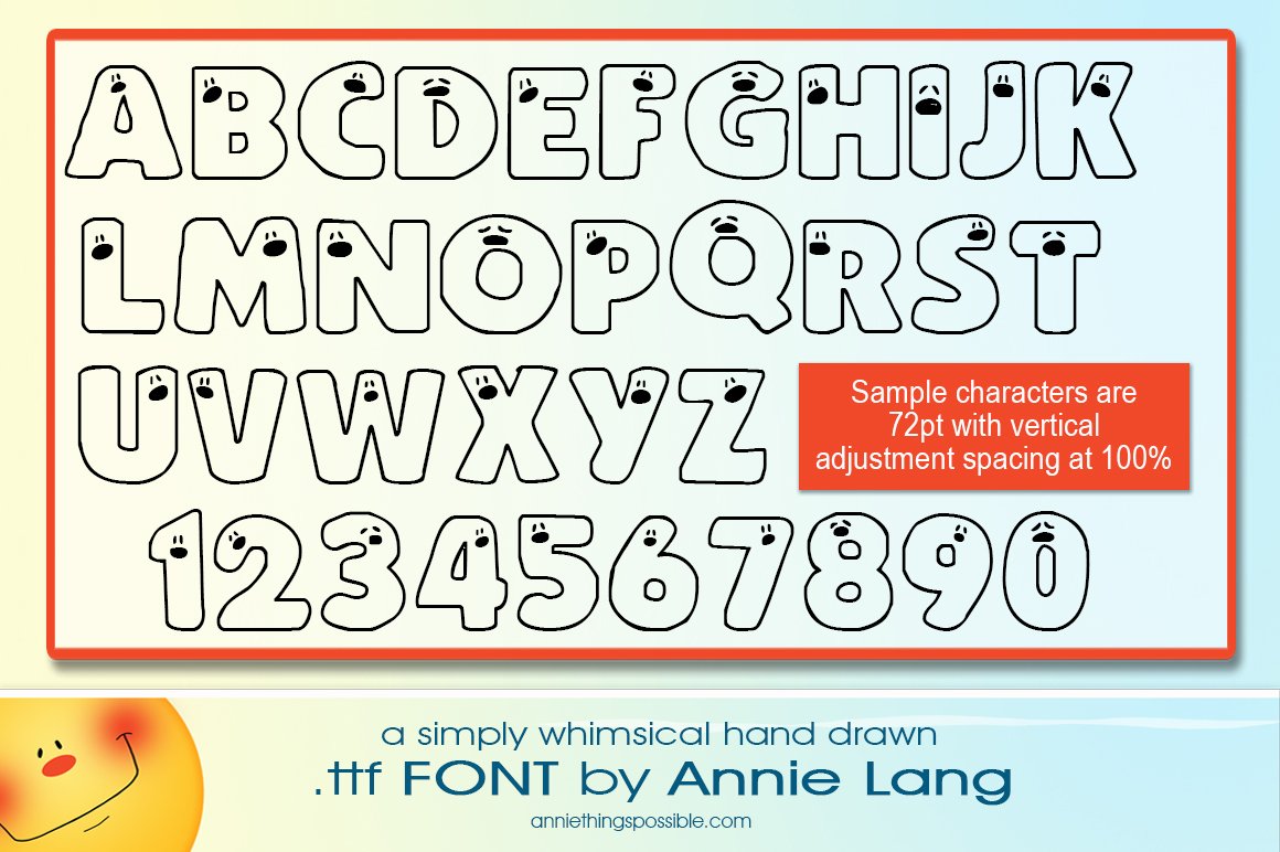 Annie's Peepers Font preview image.