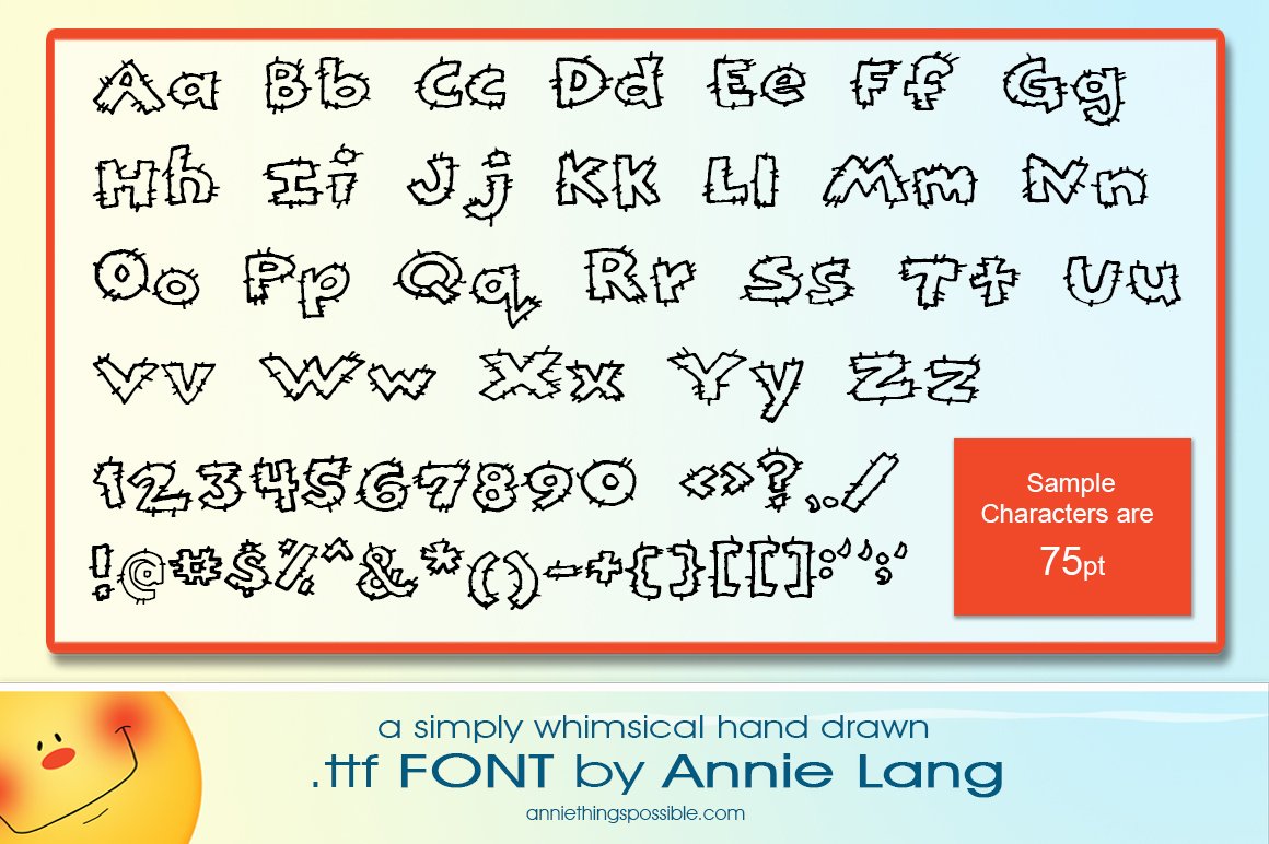 Annie's Rag Tag Font preview image.