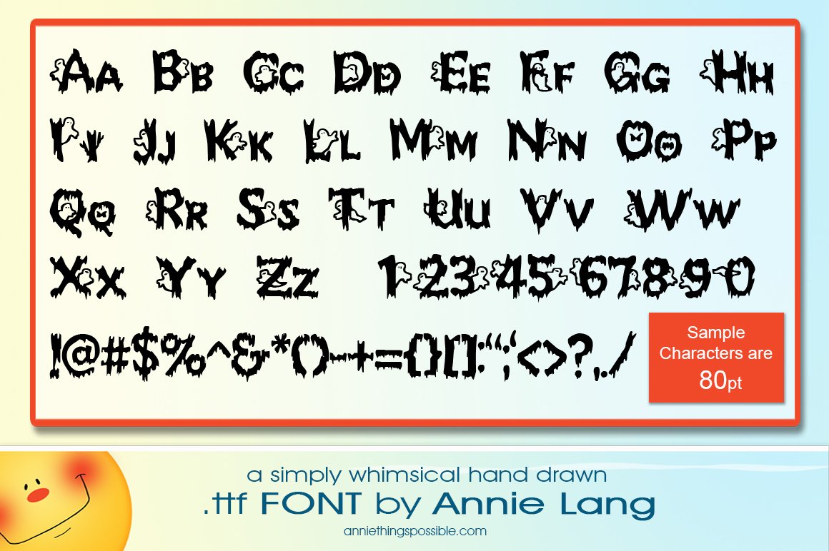 Annie's Spooked Font preview image.