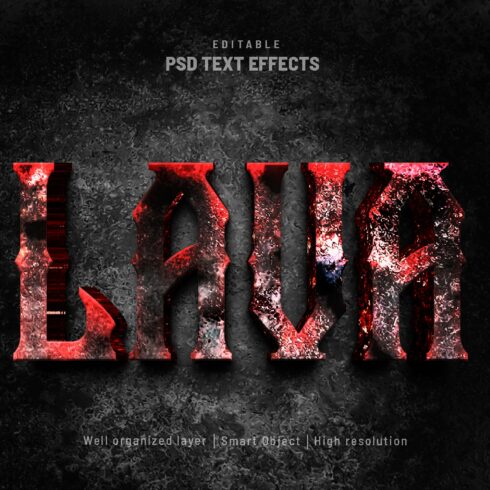 Lava editable text action PSDcover image.