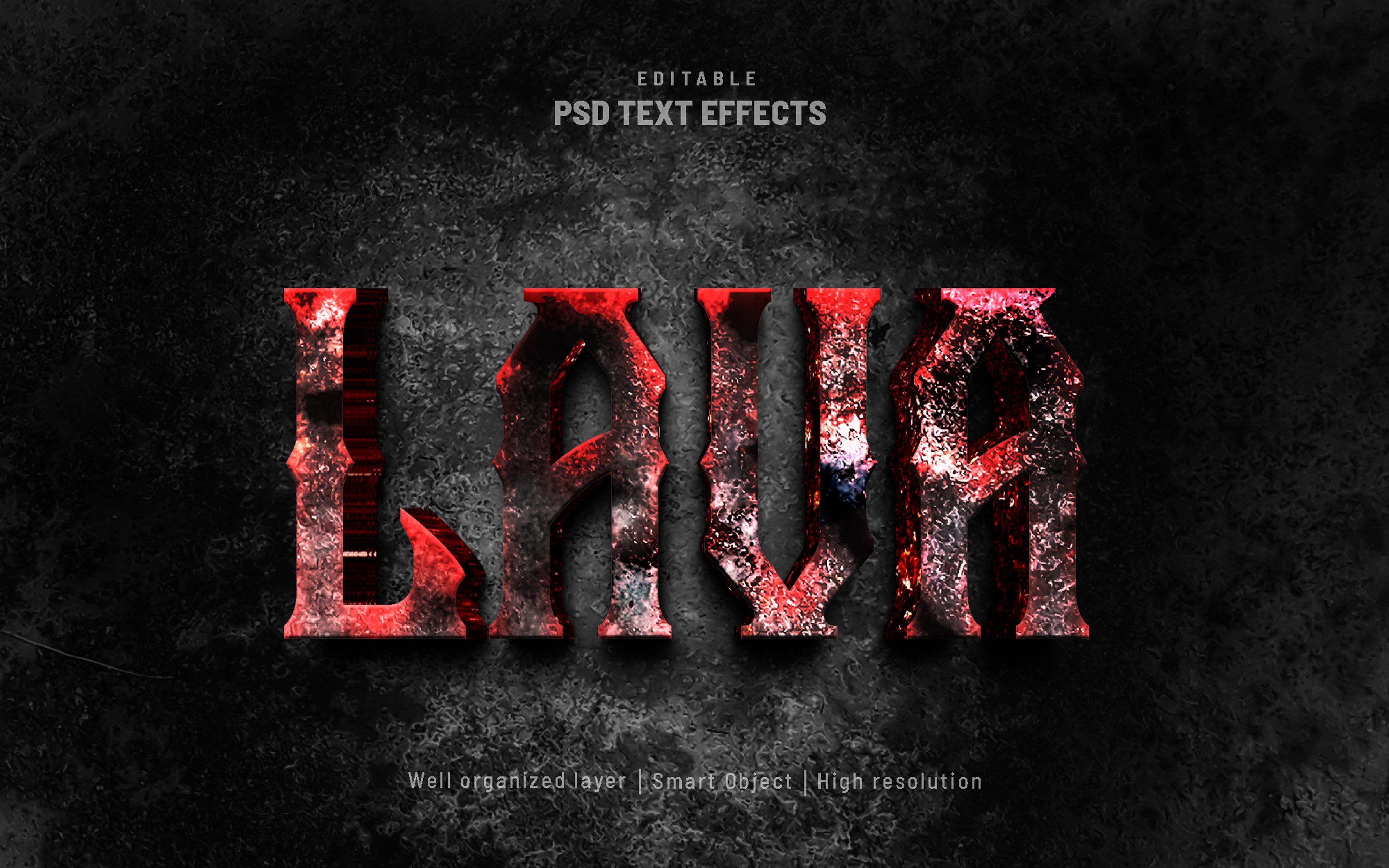 Lava editable text action PSDcover image.