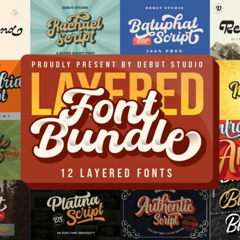 THE LAYERED FONT BUNDLE cover image.