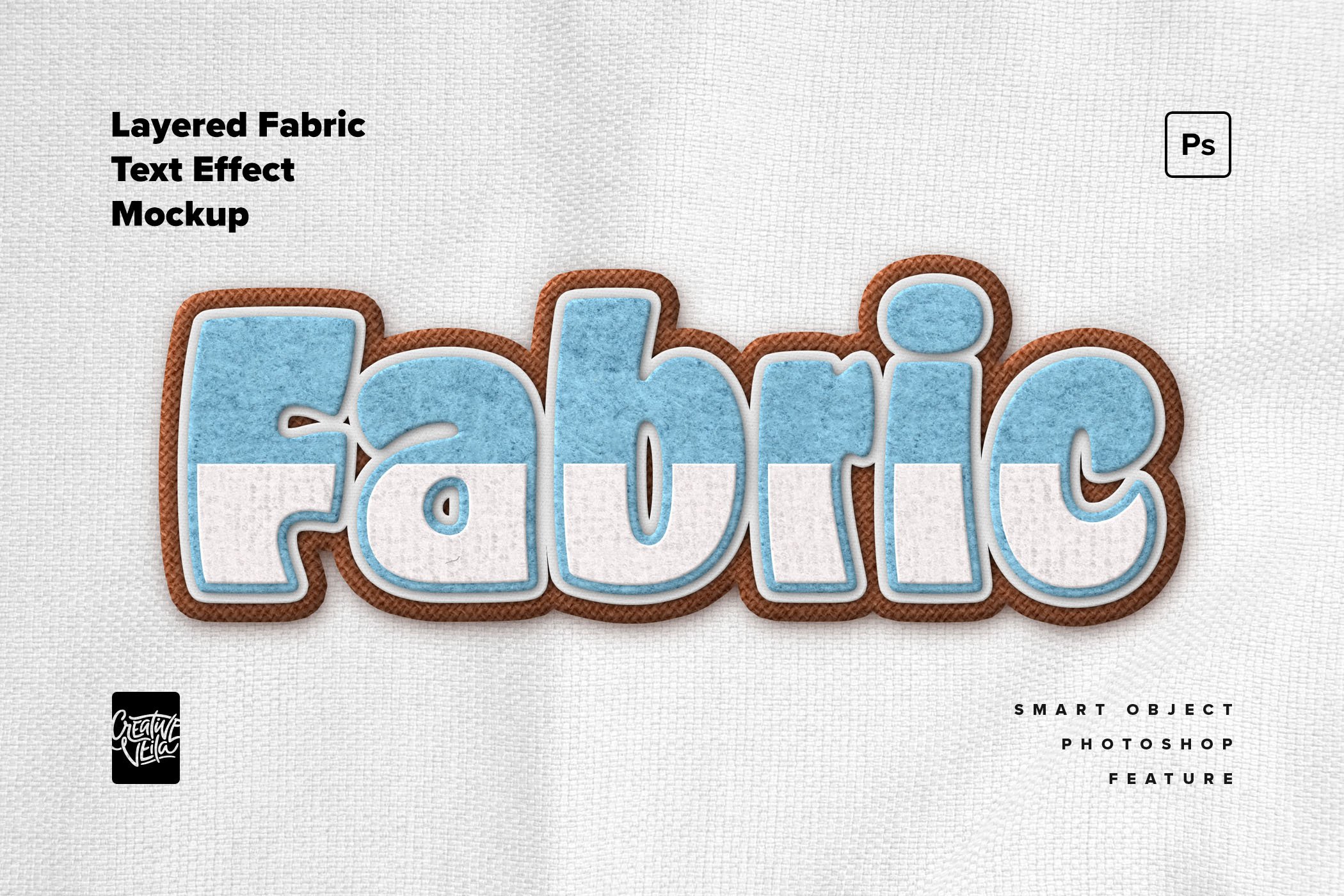 Layered Fabric Text Effect Mockupcover image.