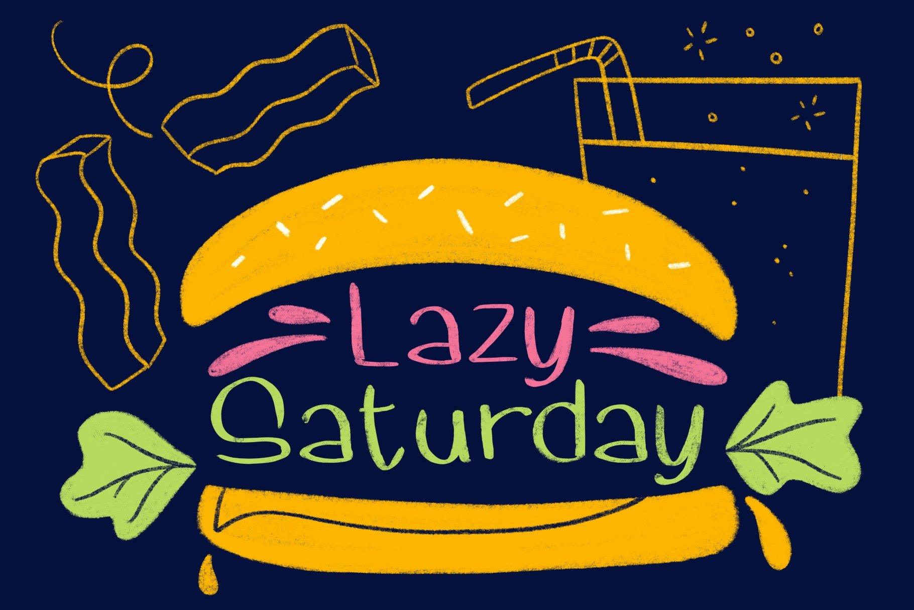 Lazy Saturday font cover image.