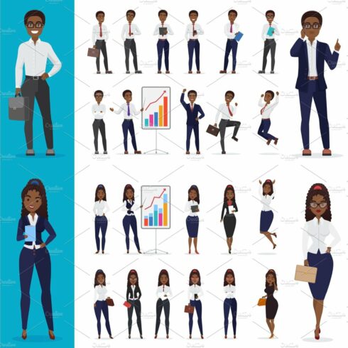 A woman in a business suit poses for different poses.