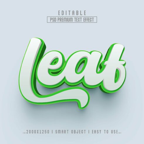 Leaf 3D Editable Text Effect stylecover image.
