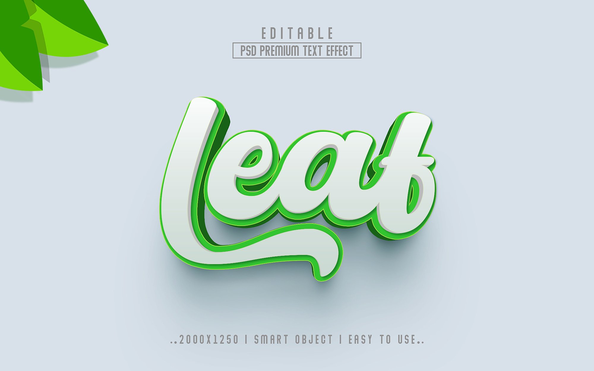 Leaf 3D Editable Text Effect stylecover image.