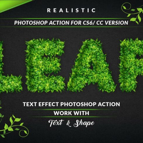 Leaf Text Effect Photoshop Actioncover image.