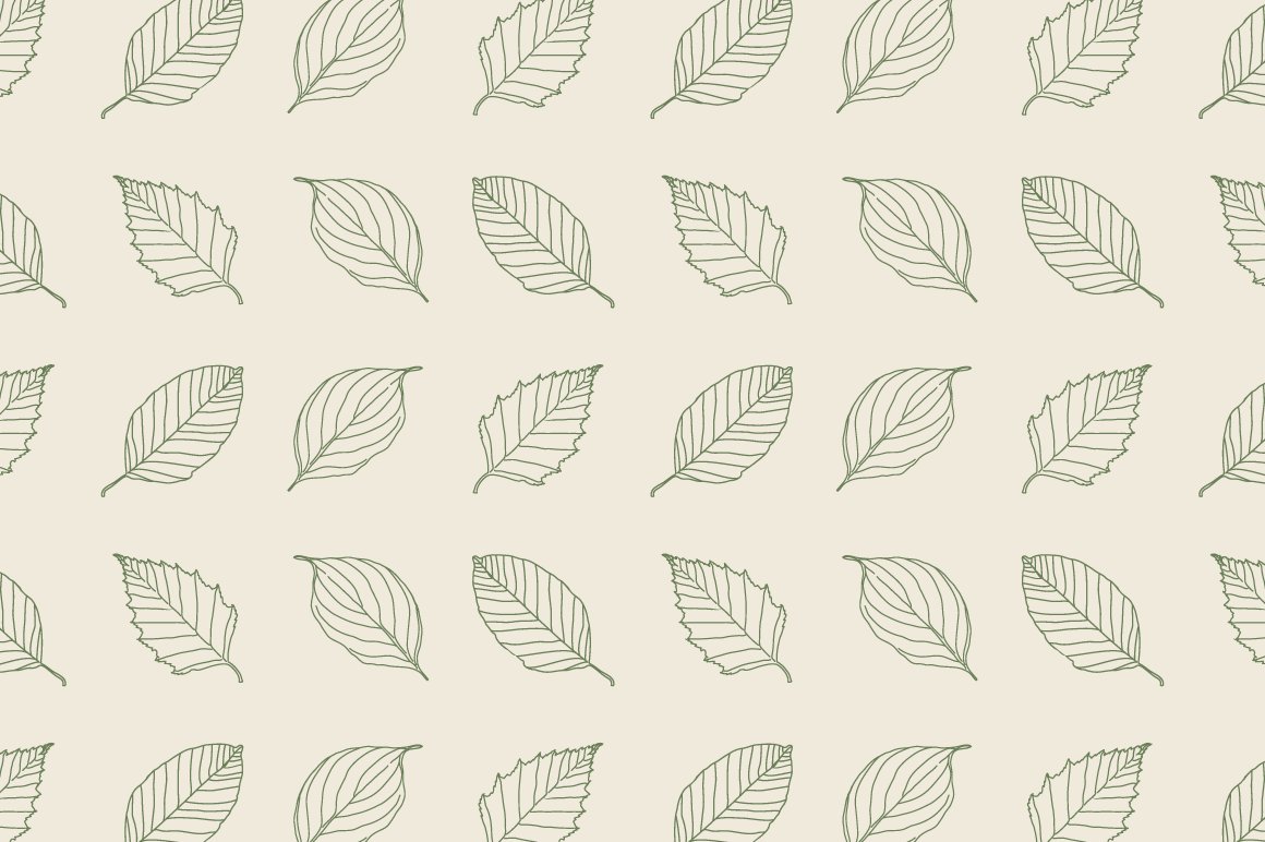 Pattern of leaves on a white background.