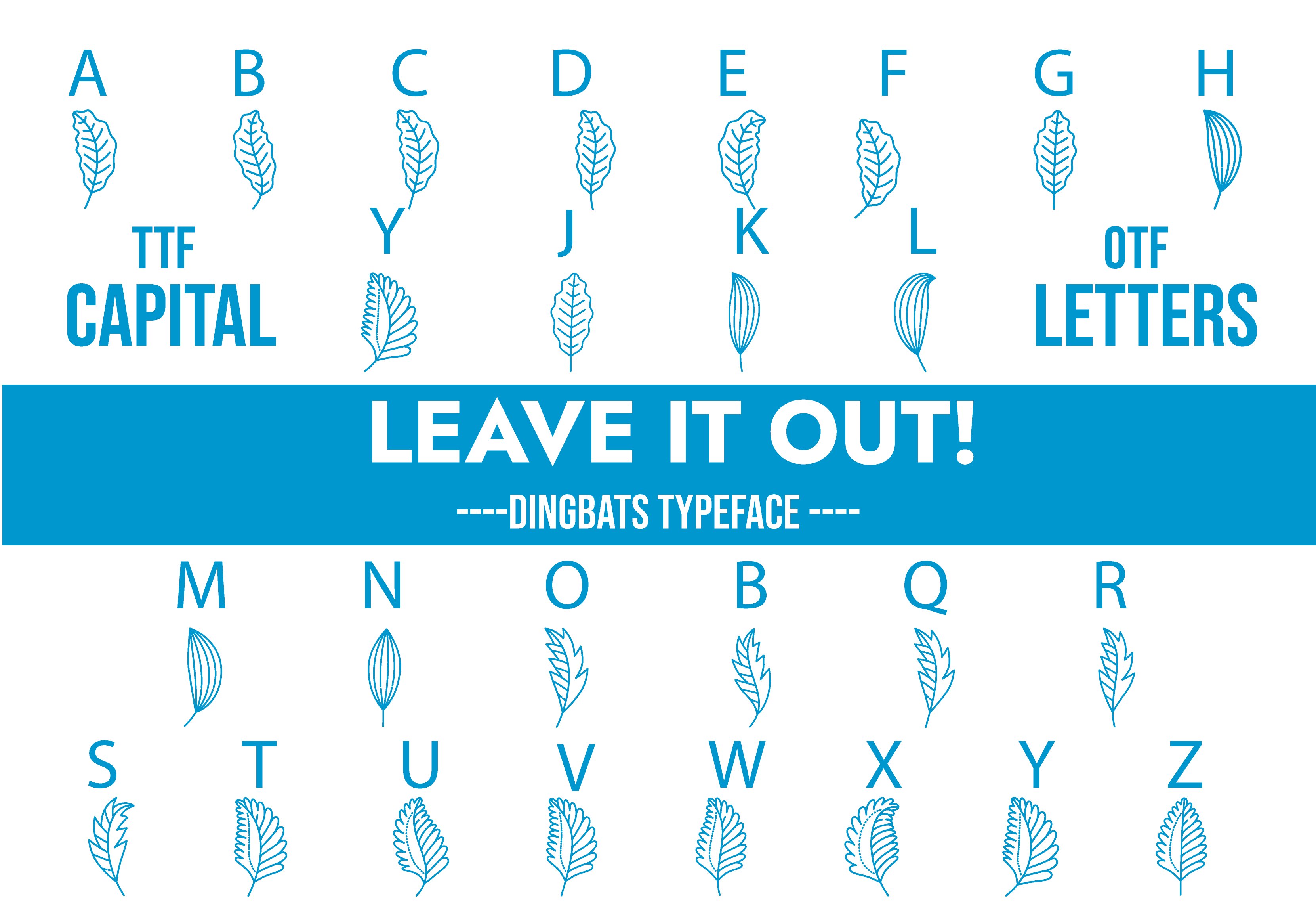 Leave It Out Dingbats Font cover image.