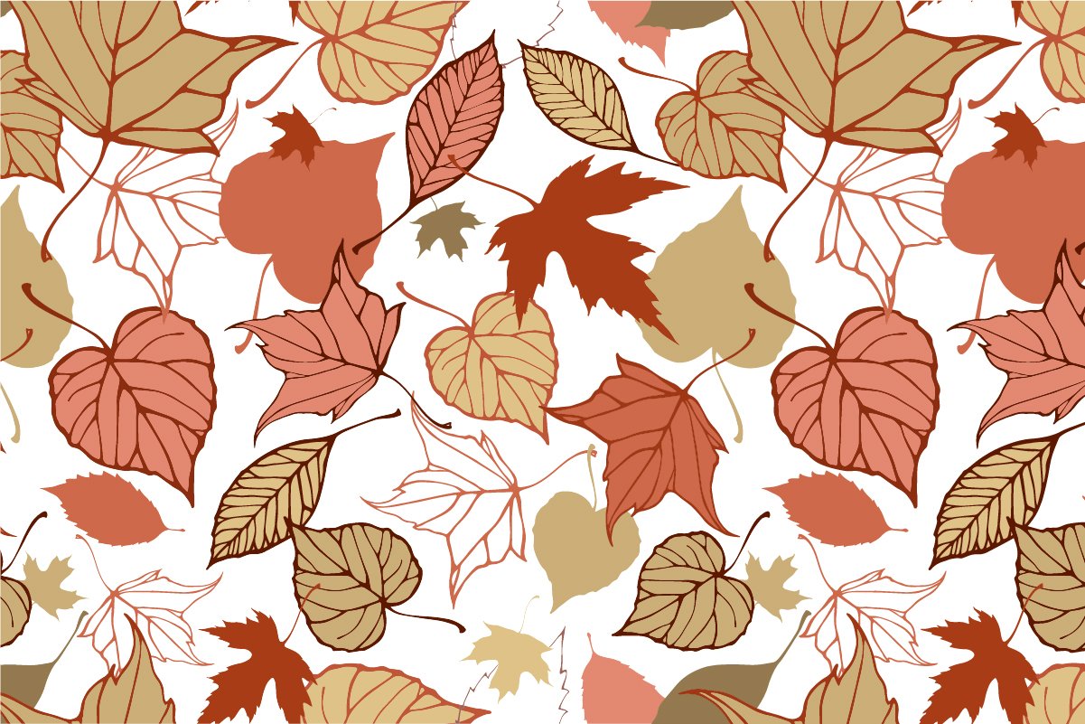 Pattern of leaves on a white background.
