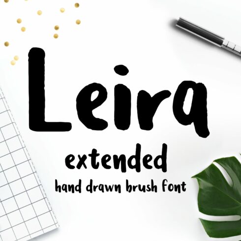 Leira Extended Hand Drawn Brush Font cover image.