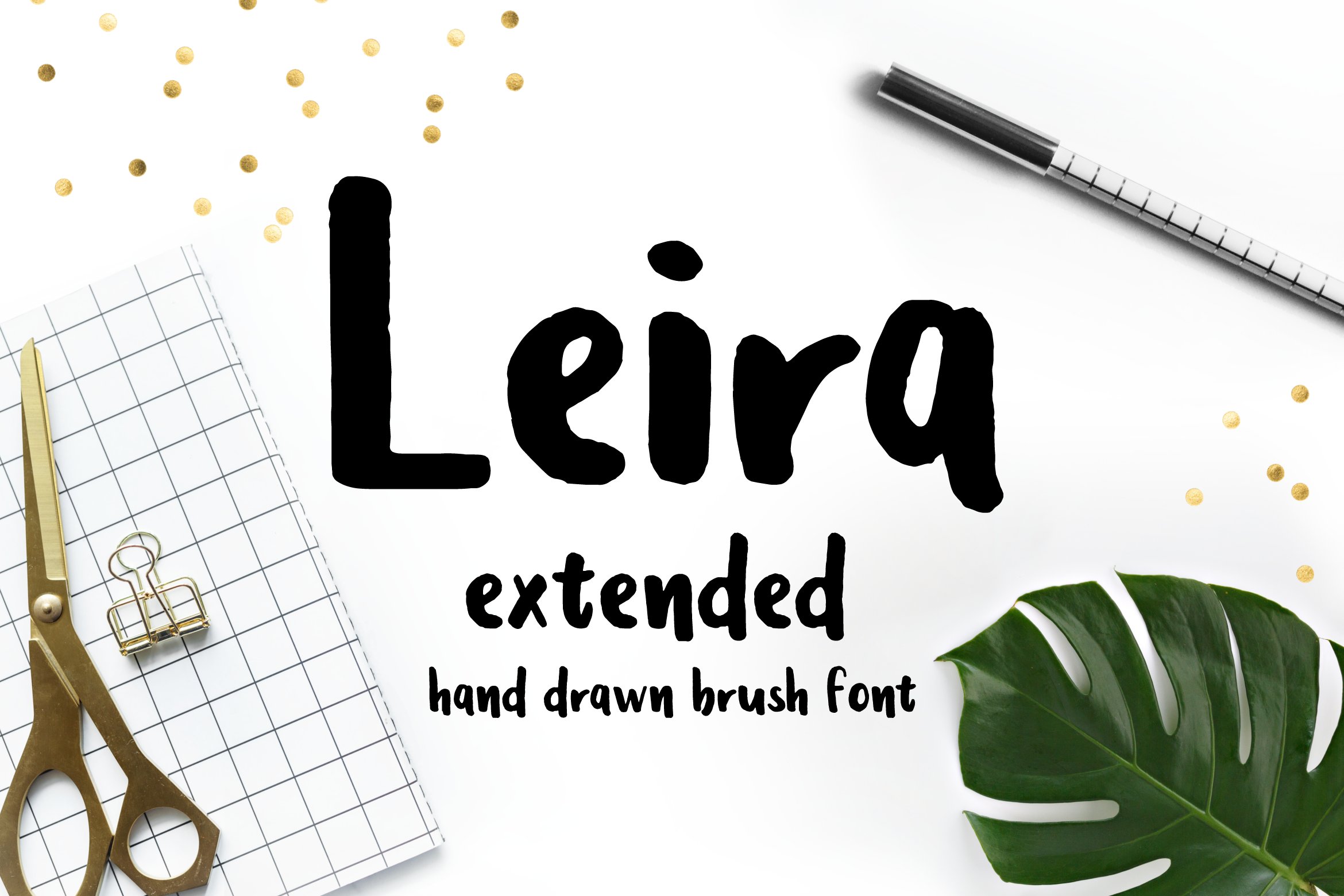 Leira Extended Hand Drawn Brush Font cover image.