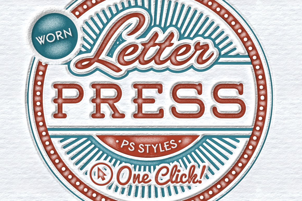 Worn Letterpress Photoshop Stylespreview image.