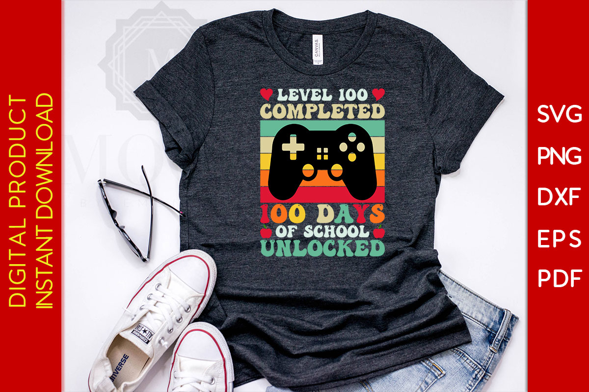 level 100 completed 100 days of school unlocked tee 197