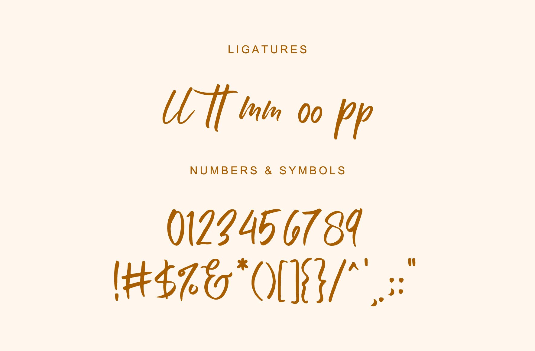 ligatures numbers symbols 121