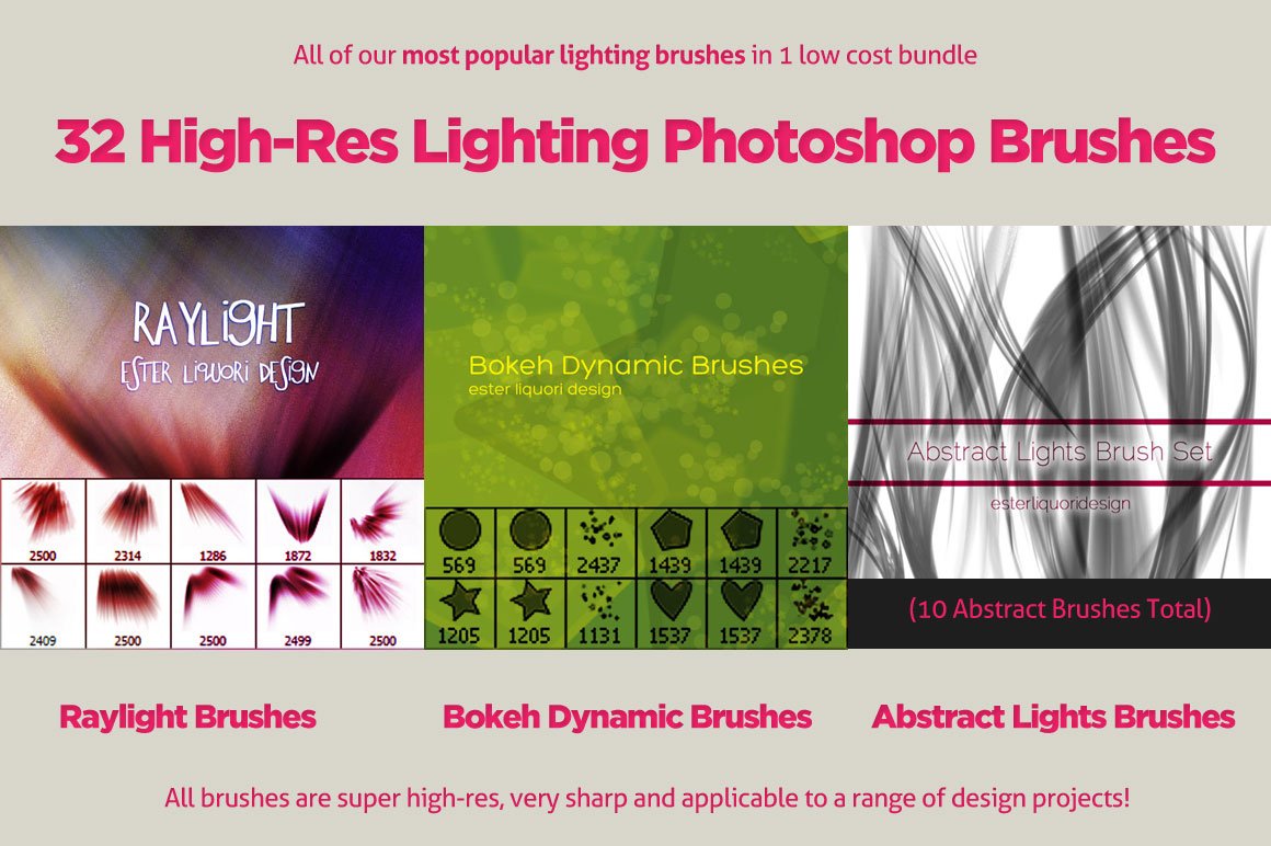 32 Varied Photoshop Lighting Brushescover image.