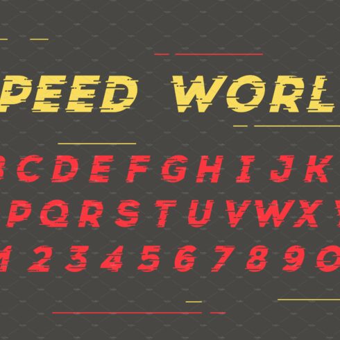 Vector font. Speed world. cover image.
