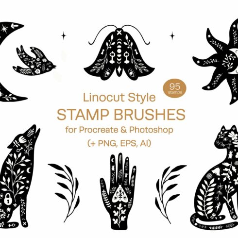 Linocut Style Stamp Brushescover image.