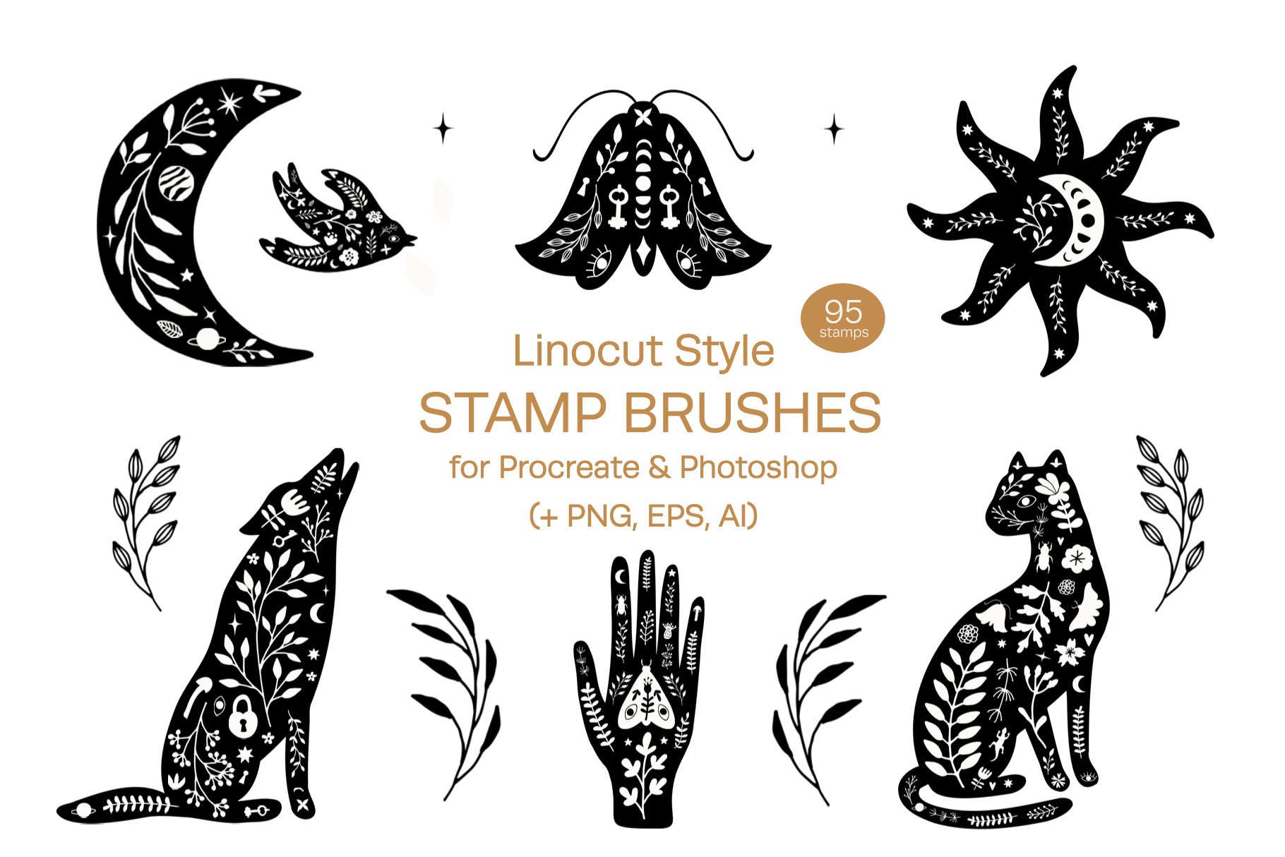 Linocut Style Stamp Brushescover image.