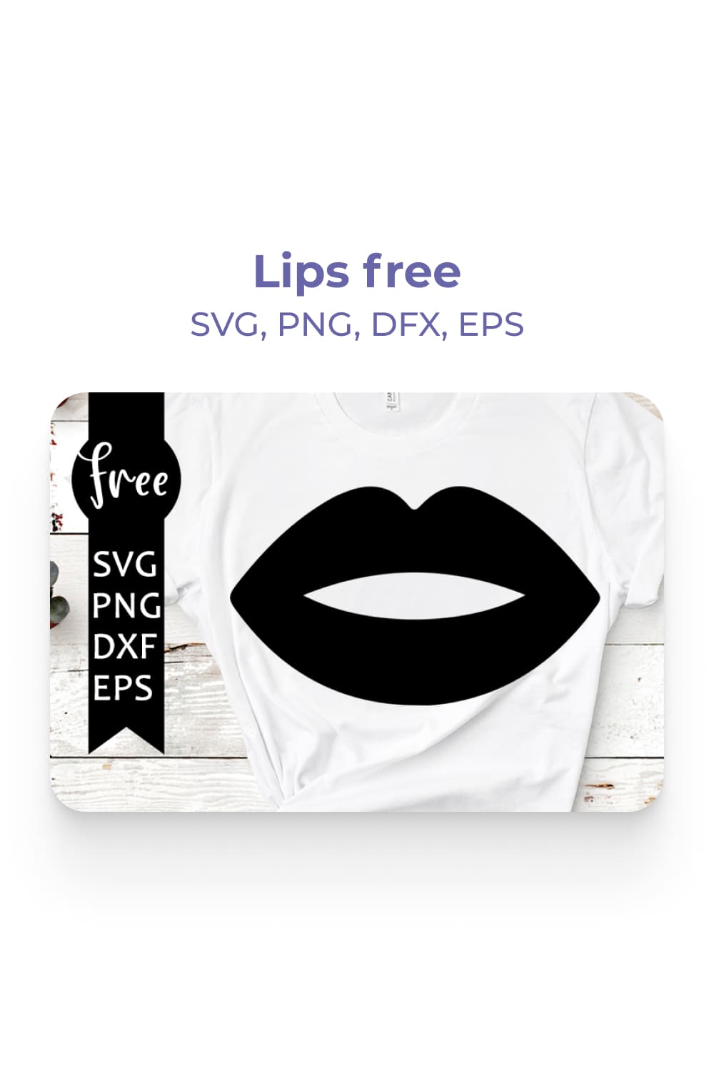 Black lips on a white t-shirt.