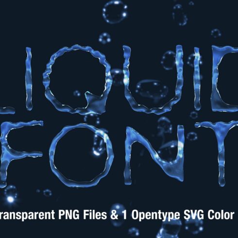 Ms Liquid Opentype SVG Font and PNGs cover image.